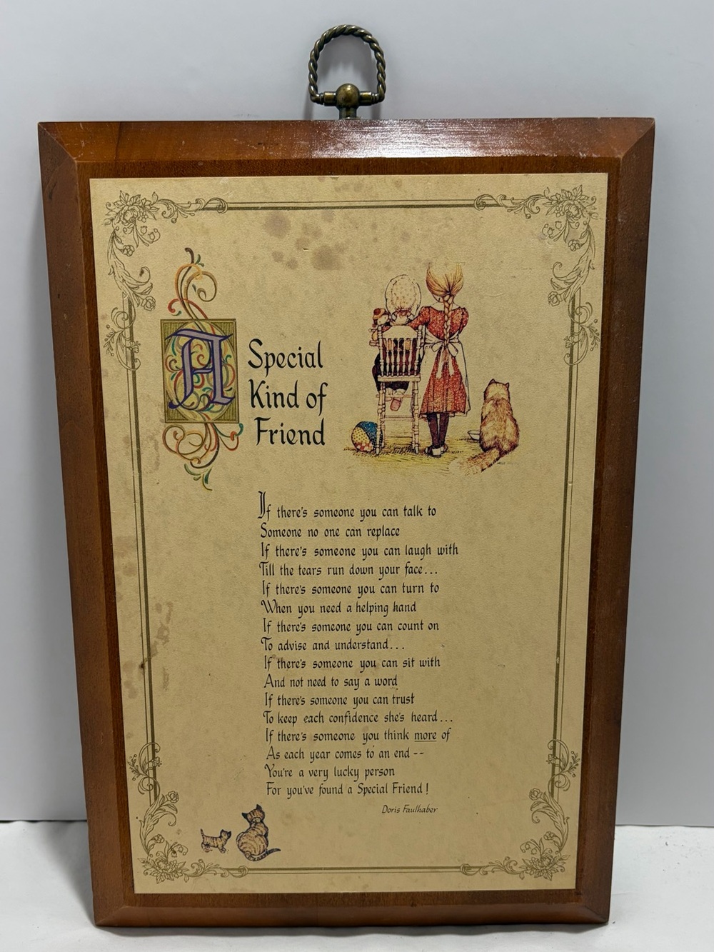 Holly Hobbie Framed Plaque Vintage